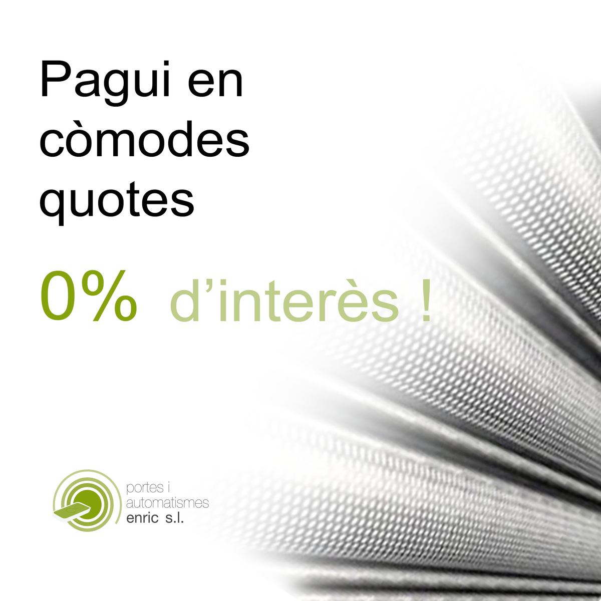 Puertas y Automatismos Enric - Financiamos la compra de tus puertas de parking y puertas seccionales